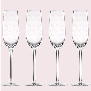 kate spade New York Larabee Dot Champagne Flutes (set of 4) * THREE sets